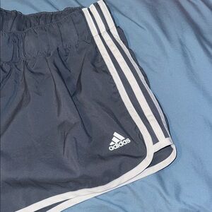 Adidas Dark Gray Shorts with White Stripes